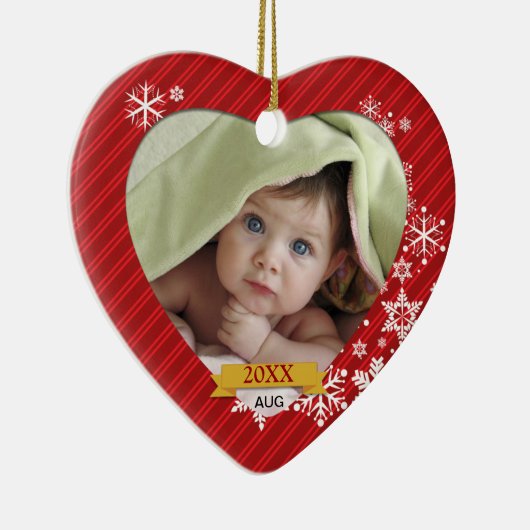 Red Snowflake Photo Ornament (Rechts)