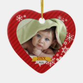 Red Snowflake Photo Ornament (Voorkant)