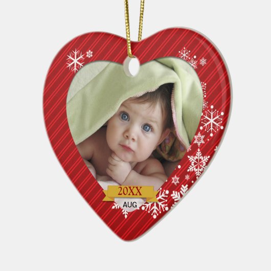 Red Snowflake Photo Ornament (Links)