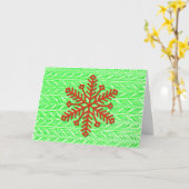 Red Snowflake Pop Art Style Kerstmis Kaart (Gele Bloem)