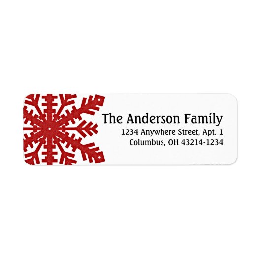Red Snowflake : Retouradreslabels Etiket (Voorkant)