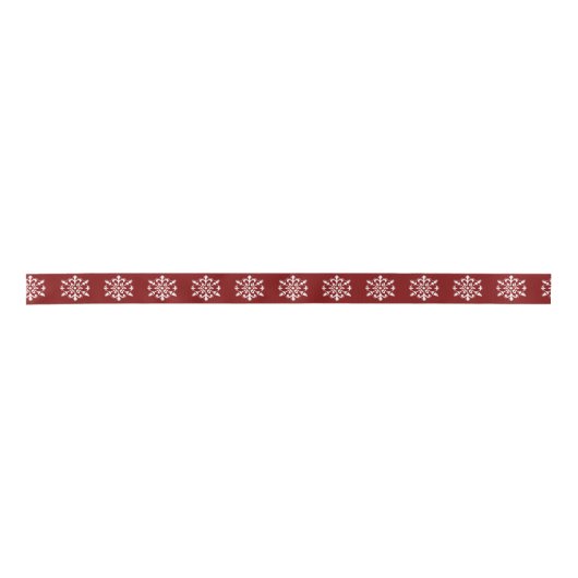 Red Snowflake Ribbon Satijnen Lint (Voorkant)