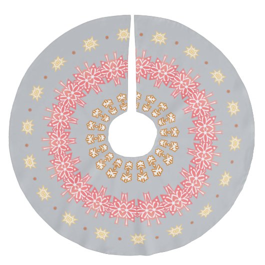 Red Snowflake Rings Kerstboom Rok (Voorkant)