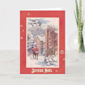 Red Snowflake  Scene Joyeux Noel Kerstmis Feestdagen Kaart (Voorkant)