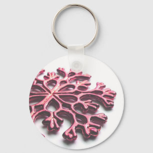 Red Snowflake Sleutelhanger