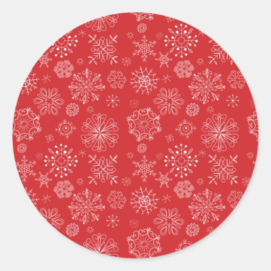 Red Snowflake Sticker (Voorkant)