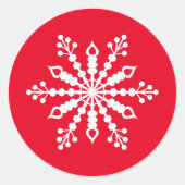 Red Snowflake Sticker (Voorkant)