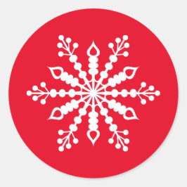 Red Snowflake Sticker