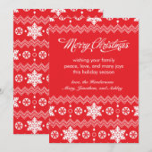 Red Snowflake Sweater niet-foto-kerstKaarten Feestdagenkaart (Voorkant / Achterkant)