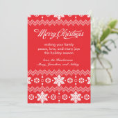 Red Snowflake Sweater niet-foto-kerstKaarten Feestdagenkaart (Staand voorkant)