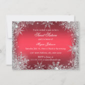 Red Snowflake Sweet 16 Uitnodiging (Achterkant)