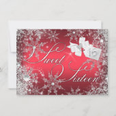 Red Snowflake Sweet 16 Uitnodiging (Voorkant)