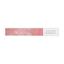 Red Snowflake Swirls Holiday Adresetiketten
