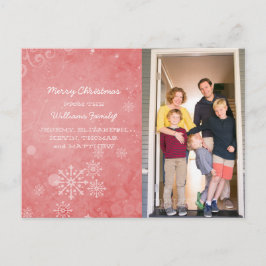 Red Snowflake Swirls Holiday Foto Briefkaart