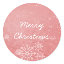 Red Snowflake Swirls Holiday Stickers