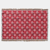 Red Snowflake Throw Blanket Deken (Voorkant)