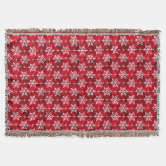 Red Snowflake Throw Blanket Deken