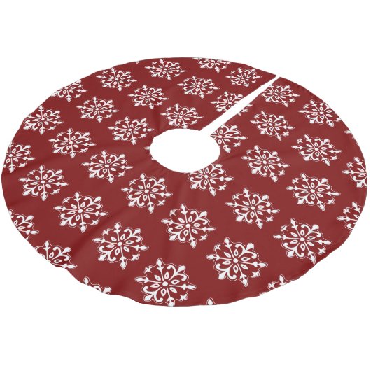 Red Snowflake Tree Skirt Kerstboom Rok (Gekanteld)