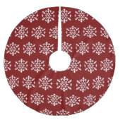 Red Snowflake Tree Skirt Kerstboom Rok (Voorkant)