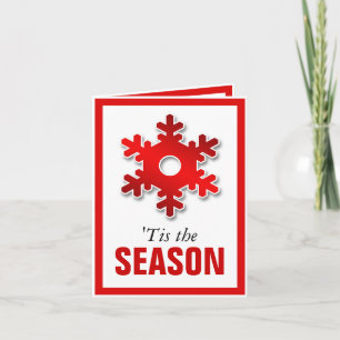Red Snowflake Winter 'Dit is het Wenskaart van het Feestdagen Kaart