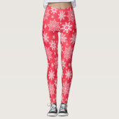 Red Snowflake Winter Leggings (Voorkant)