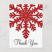 Red Snowflake Winter Season Dank u Briefkaarten (Voorkant)