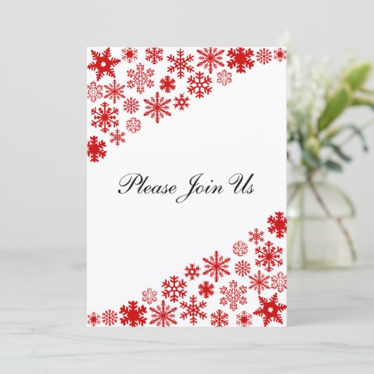 Red Snowflakes 5x7 Sjabloon Kaart (Staand voorkant)