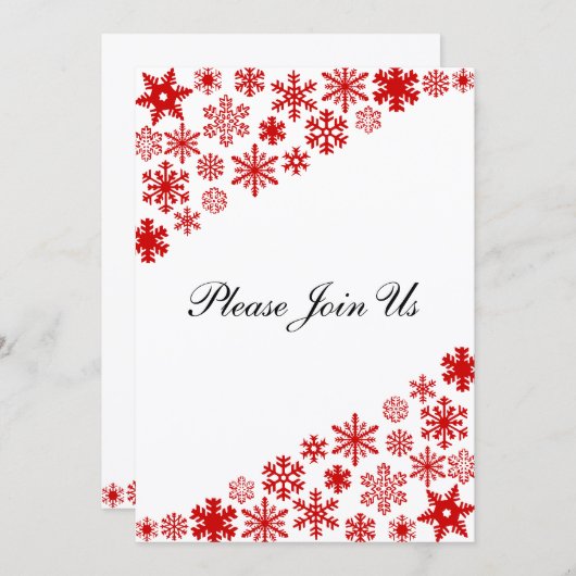 Red Snowflakes 5x7 Sjabloon Kaart (Voorkant / Achterkant)