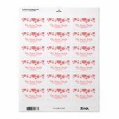 Red Snowflakes adreslabel Etiket (Full Sheet)