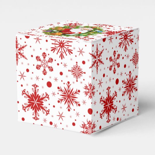 Red Snowflakes And Santa Bedankdoosjes (Voorkant Zijde)