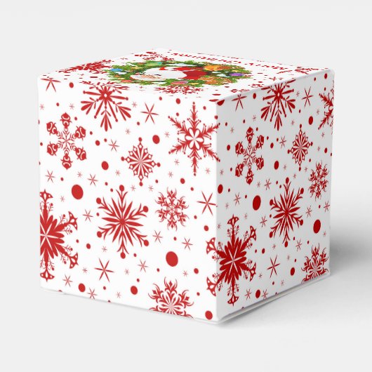 Red Snowflakes And Santa Bedankdoosjes (Achterkant)