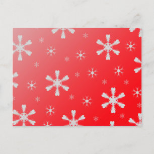 Red Snowflakes-Briefkaart Briefkaart