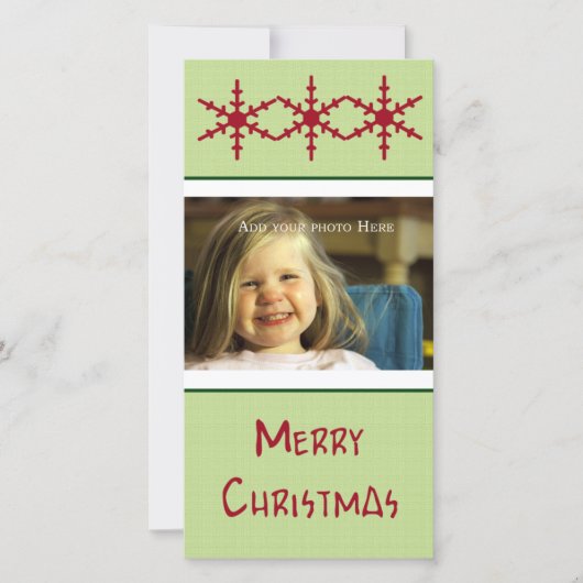 Red SnowFlakes  fotokaart Feestdagenkaart (Voorkant)