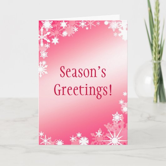 Red Snowflakes Holiday Card Feestdagen Kaart (Voorkant)