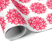 Red Snowflakes Holiday Gift Wrapping Paper Cadeaupapier (Rol Hoek)