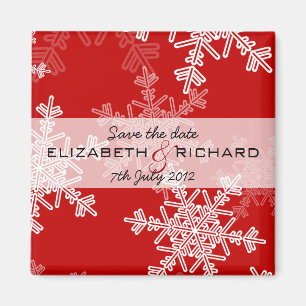 Red Snowflakes kerst Magnet