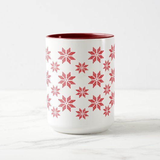 Red Snowflakes kerst Mok (Midden)