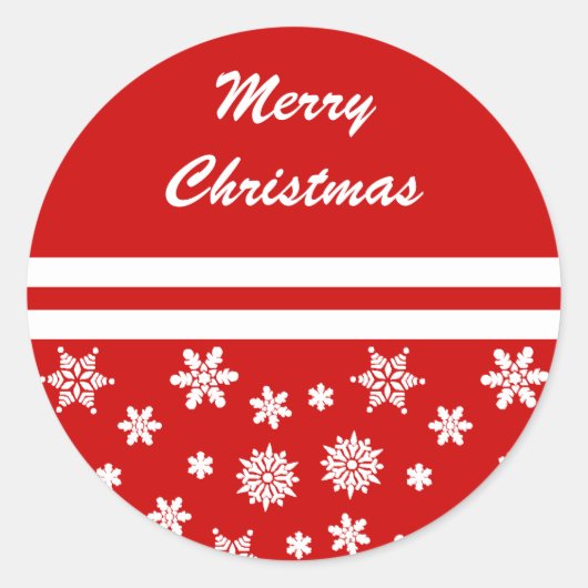 Red Snowflakes-Kerst sticker (Voorkant)