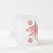 Red Snowflakes, kerstbeker Matglas Koffiemok (Voorkant links)