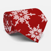 Red Snowflakes kerstStropdas Stropdas (Opgerold)