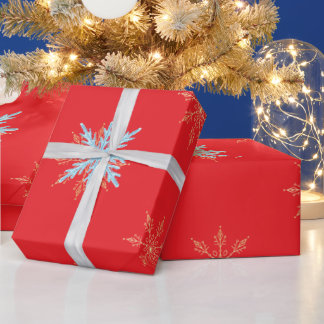 Red Snowflakes Merry Christmas Script with 2026 Wr Cadeaupapier