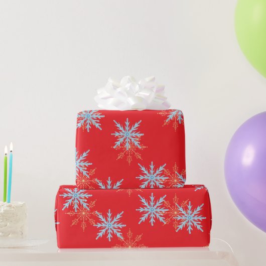 Red Snowflakes Merry Christmas Script with 2026 Wr Cadeaupapier (Feestgeschenken)