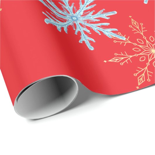 Red Snowflakes Merry Christmas Script with 2026 Wr Cadeaupapier (Rol Hoek)