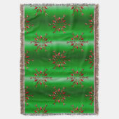 Red Snowflakes op groene kerst Deken (Voorkant Verticaal)