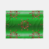 Red Snowflakes op groene kerst Fleece Deken (Voorkant (Horizontaal))