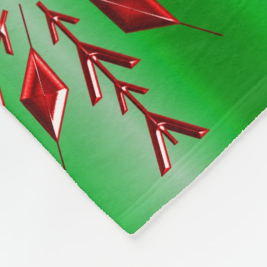 Red Snowflakes op groene kerst Fleece Deken (Hoek)