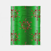 Red Snowflakes op groene kerst Fleece Deken (Voorkant)
