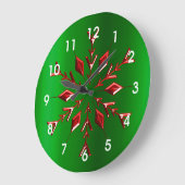 Red Snowflakes op groene kerst Grote Klok (Hoek)