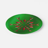 Red Snowflakes op groene kerst Papieren Bordje (Gekanteld)