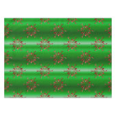 Red Snowflakes op groene kerst Tafelkleed (Voorkant (Horizontaal))